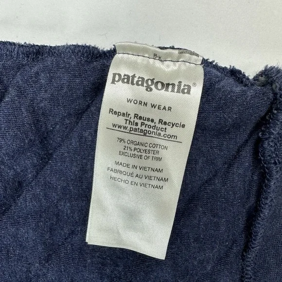 Patagonia Men's Navy‎ Blue Red Organic Cotton Snap-T Athletic Pullover Med/C40